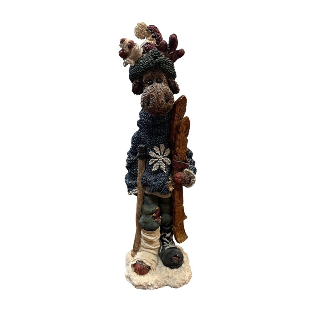 Boyds Bears Folkstone Collection 2837 Egon...The Skier Moose figurine 96 Retired